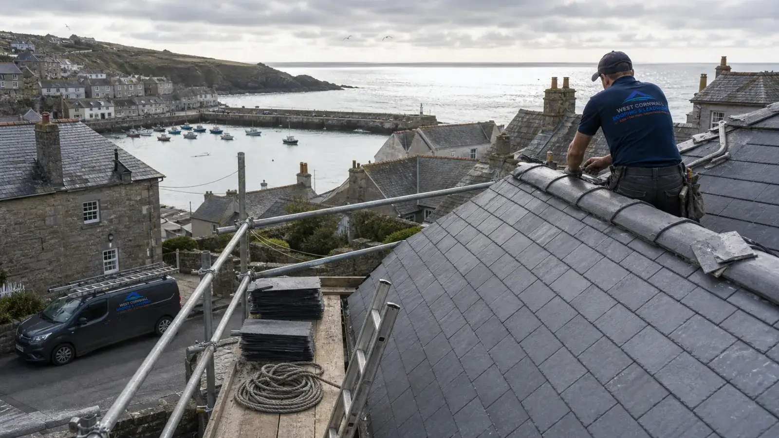 New slate roof finished in West Cornwall