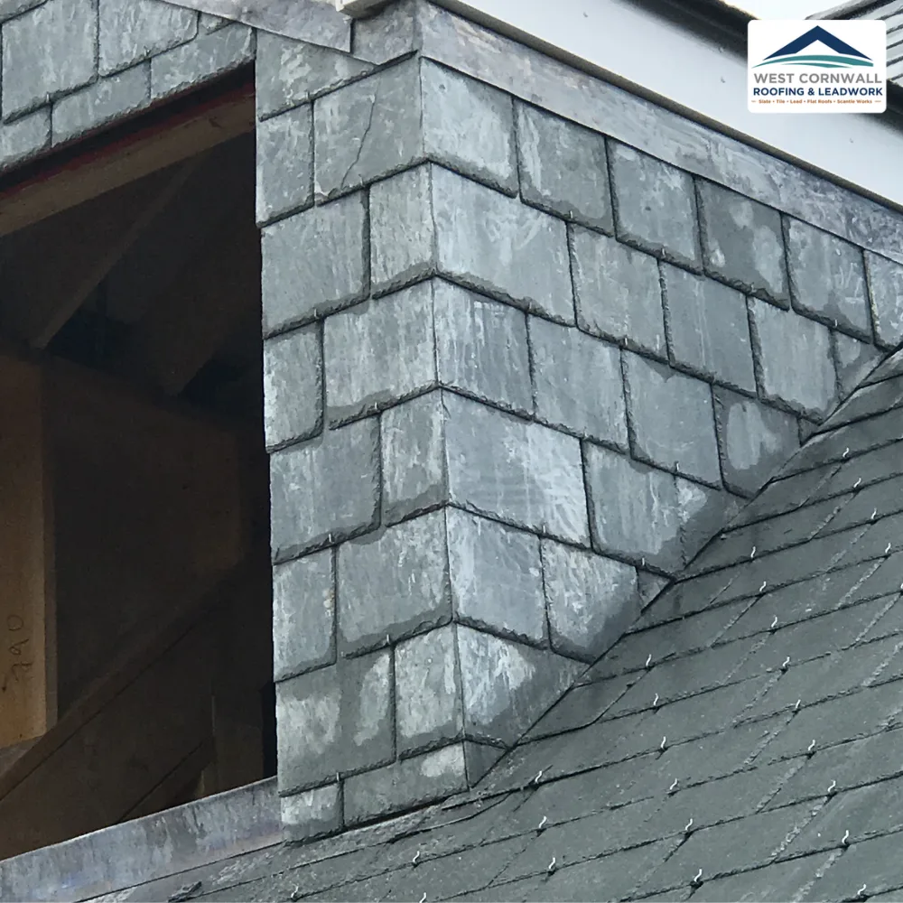 Slate-hung dormer cheek
